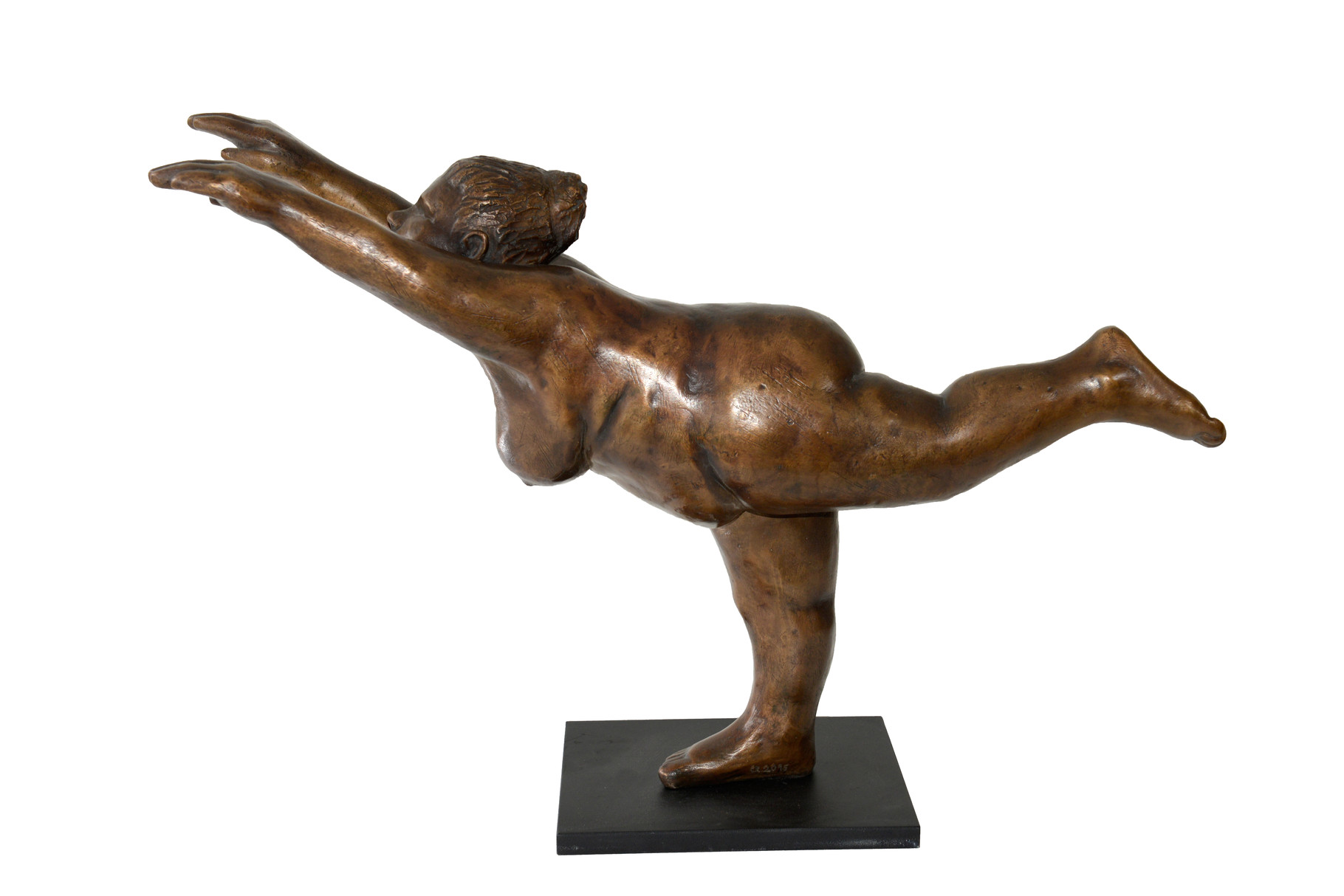 37  Frau auf einem Bein  2016  70x24x45cm   Bronze