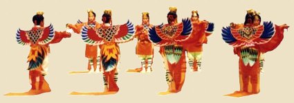 Dança Bugaku, utilizando traje com asas de Karyobinga Meio humano e meio pássaro 半 人 半 鳥