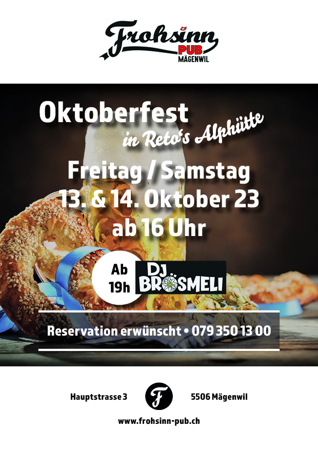 Frohsinn-PUB Wernli Mägenwil Oktoberfest 2023