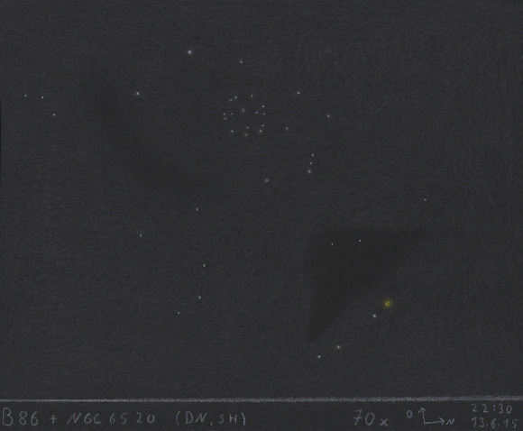 Barnard 86 + NGC 6520 - 12"