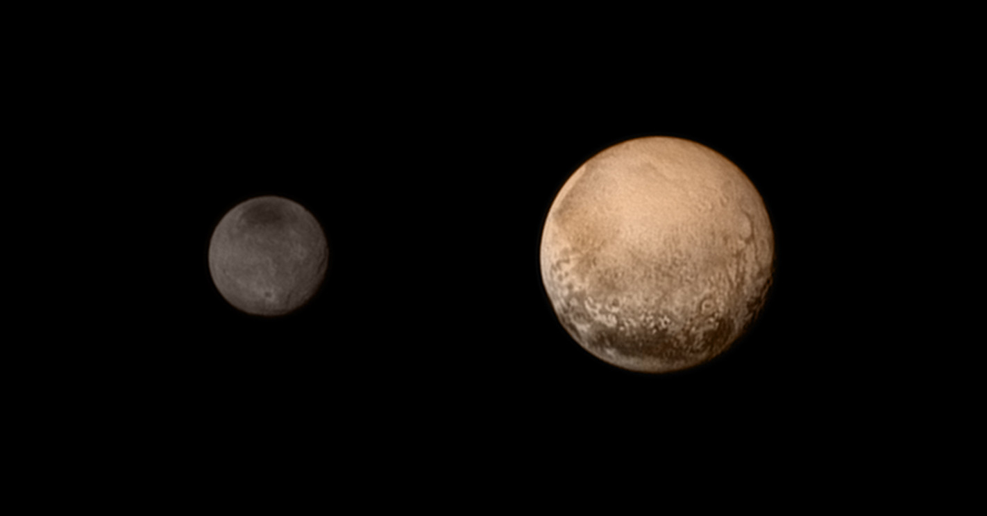 Pluton et Charon : Pluton (2370 km), Charon (1208 km)