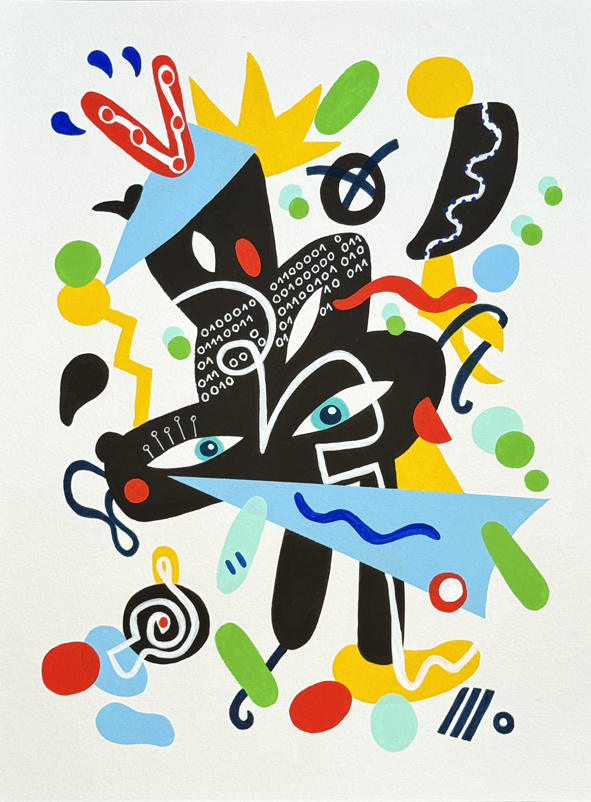 "Das Leben ist schön" Acryl/Papier 36 x 48 cm