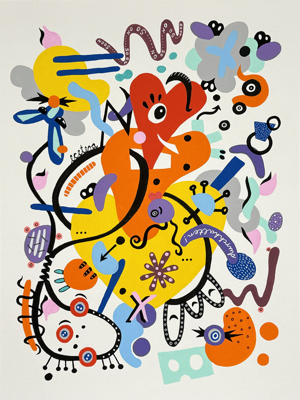 "So On and So On" Acryl/Papier 36 x 48 cm - verkauft