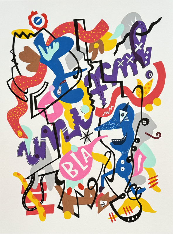 "C'est comme ça" Acryl/Papier 36 x 48 cm