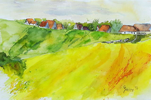 Sommerbrise, Aquarell, 33 x 50