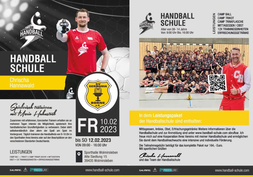 Handball-Schule mit Mario Huhnstock powered by Handball-Schule Chrischa Hannawald
