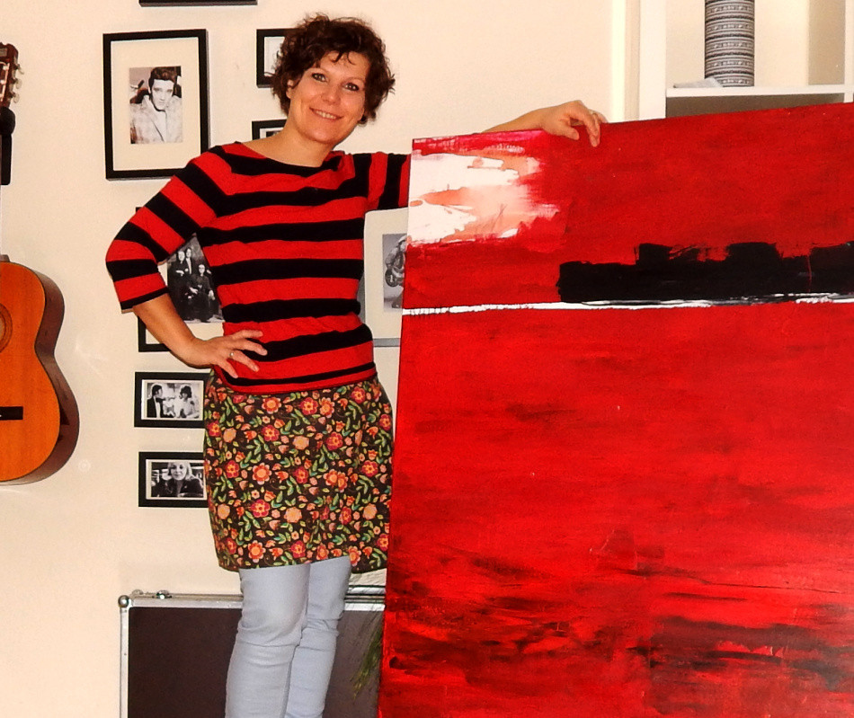 rotes grosses Leinwandbild malen lassen