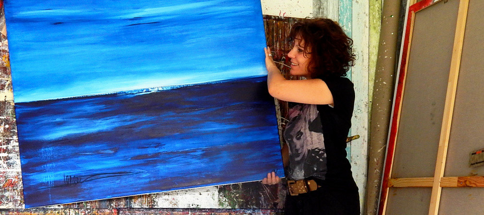 bild blau gemalt