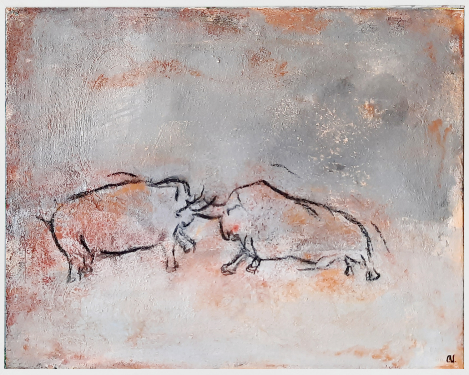 Höhlenmalerei - 50 x 40 cm Studienarbeit
