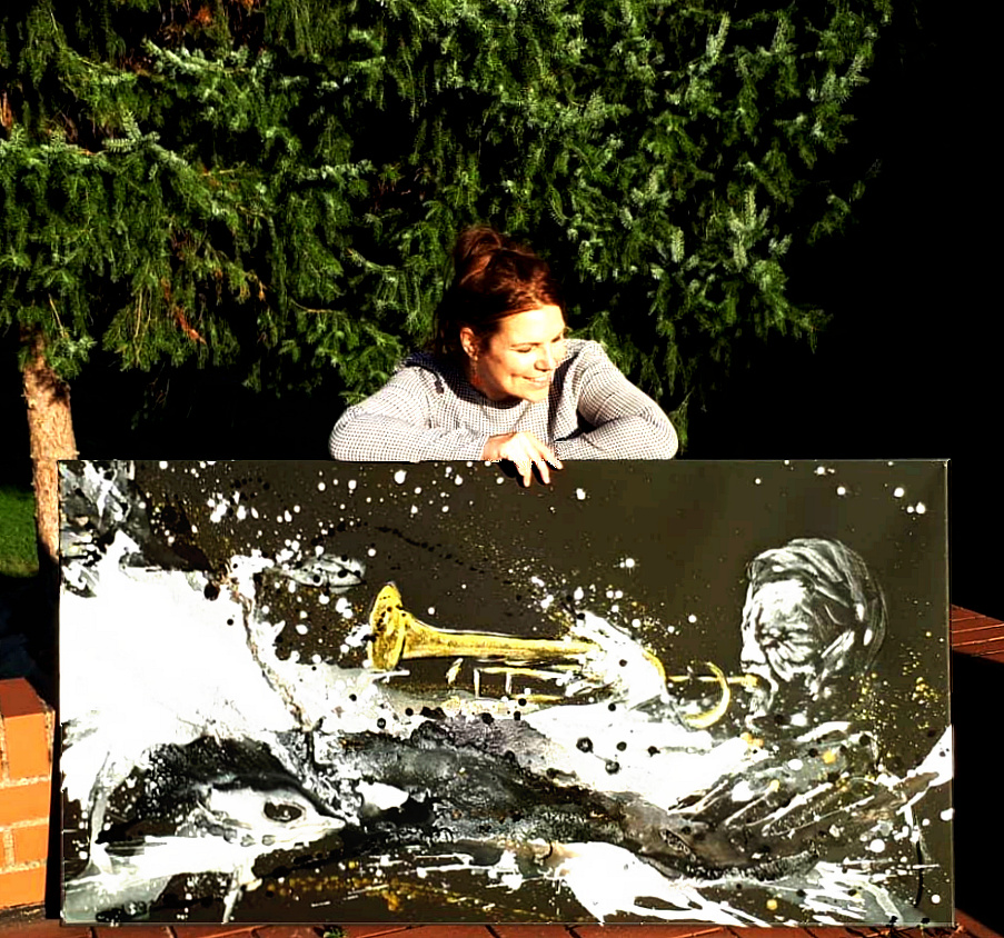 Musiker gemalt Bild