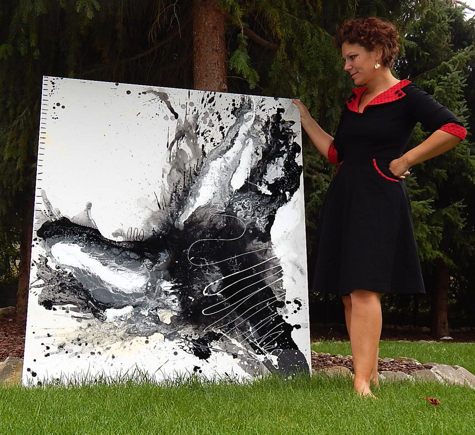 schwarz weiß bild gemalt