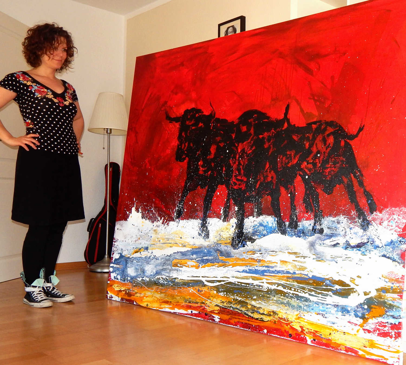 Stiere gemalt xxl