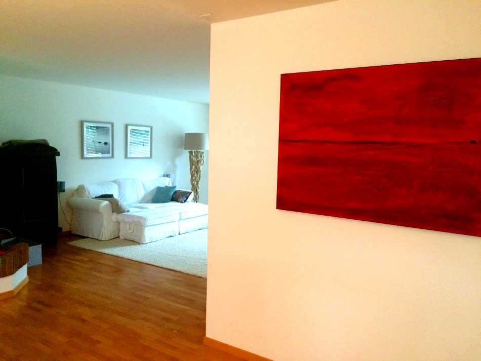 rotes gemaltes Auftragsbild