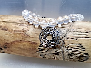 Bergkristall Armband mit Lebensblume