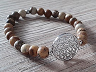 Heilstein Armband Lebensblume Jaspis