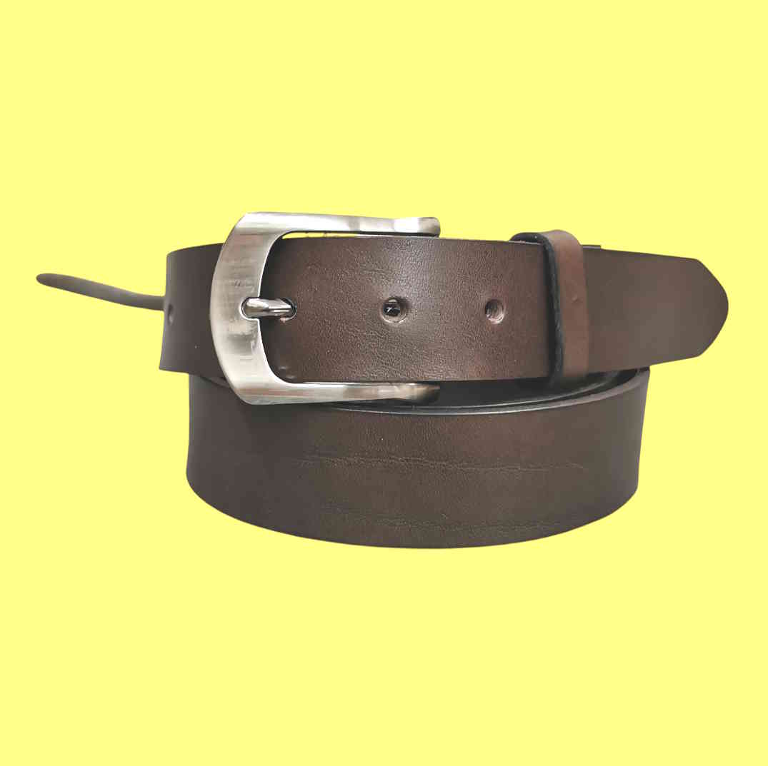 cintura in cuoio marrone scuro