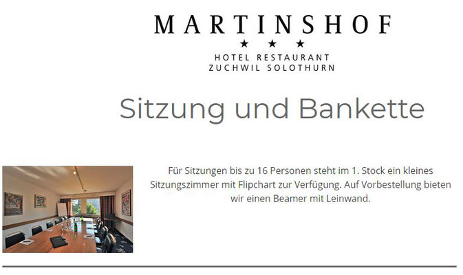 Preiswerter Seminarraum Solothurn nah - der Martinshof