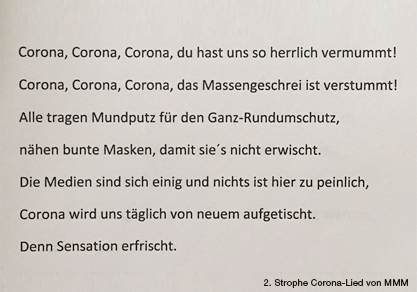 MMM (Coronalied: 2. Strophe (von 9) – alle dann beim Treffen ;-)