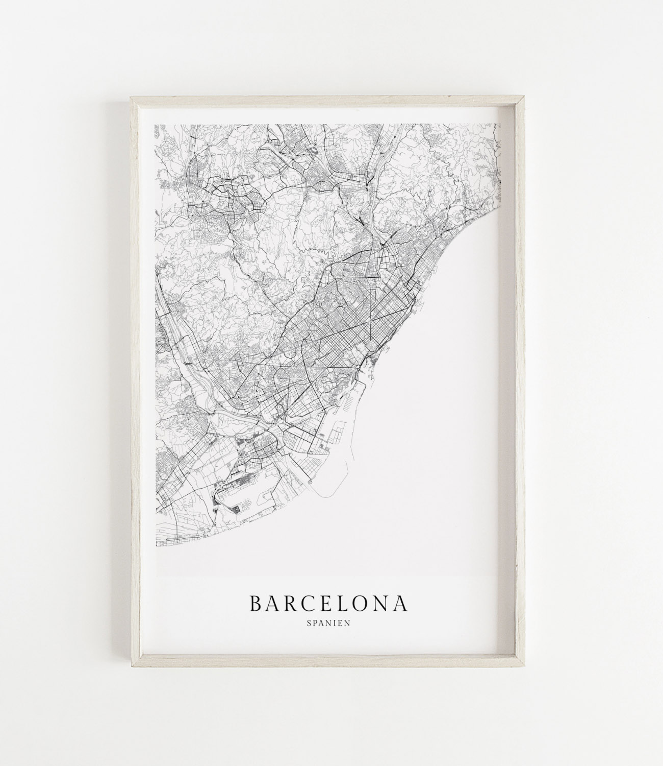 Barcelona Karte als Poster - SKANEMARIE
