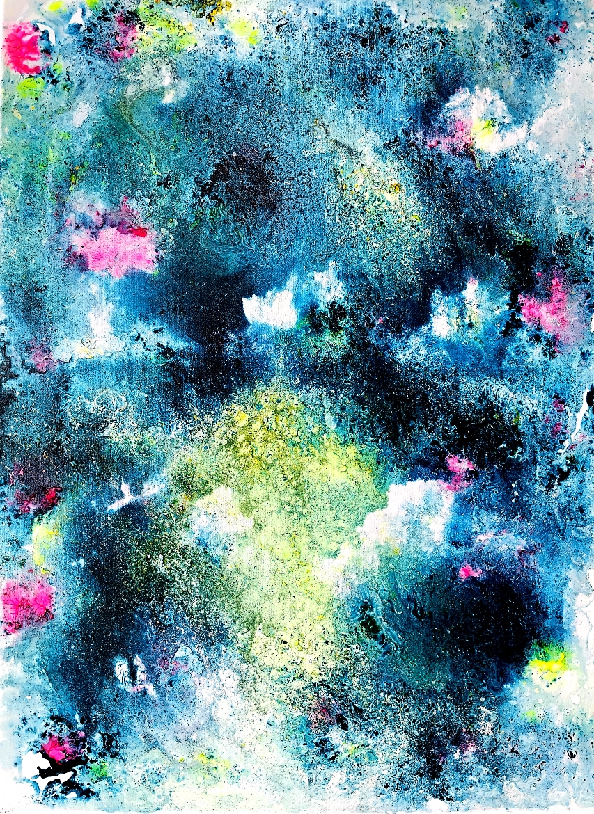 Anne Herzog, The Light in the Pond, 70cmx50cm, mixed media, France, 2026