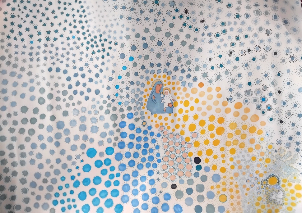 Anne Herzog, picture of Jerusalem,  118x84cm marker on paper 2025