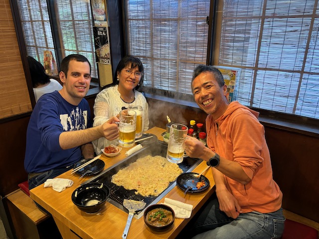 Monja lunch in Tsukishima Monja Street