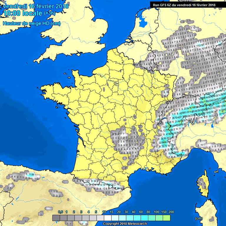 Hauteur de neige (cm) 