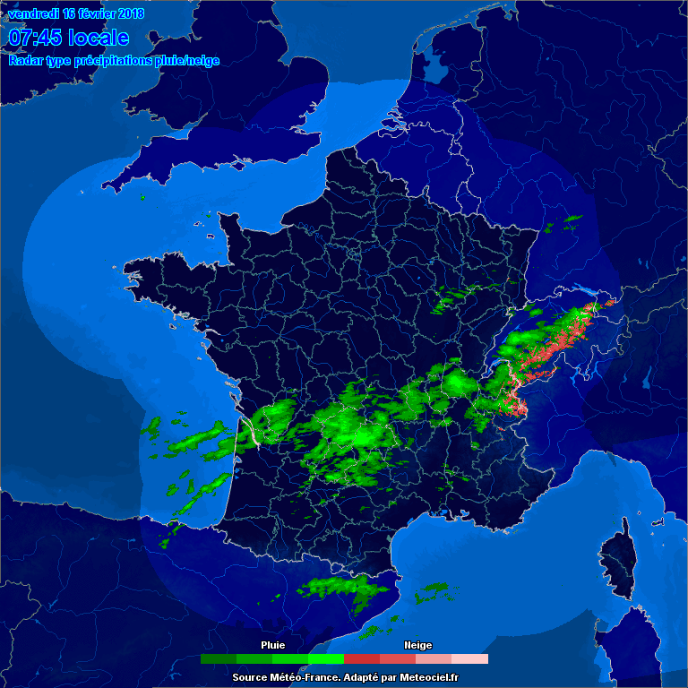 Radar précipitations pluie/neige 