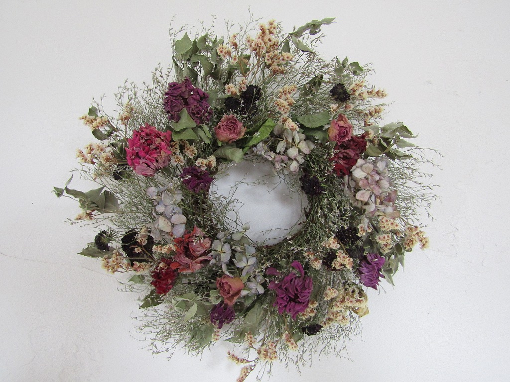 No.7＜明るいジニアのリース＞ - 八ヶ岳南麓 HERB STAND ハーブスタンド