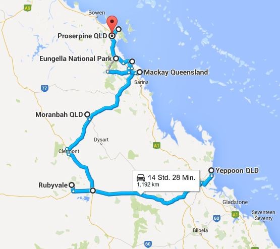 Einmal Outback und zurück... (Quelle: Google Maps)