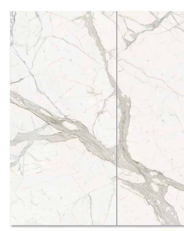 Gres porcellanato Calacatta 300x150 cm. spessore 6 mm.  levigato lucido scelta commerciale