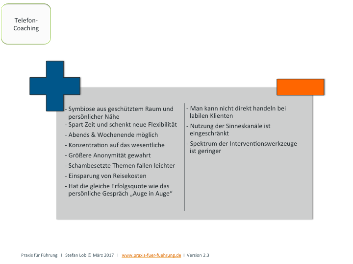 Vor- und Nachteile von Telefon und Online Caoching