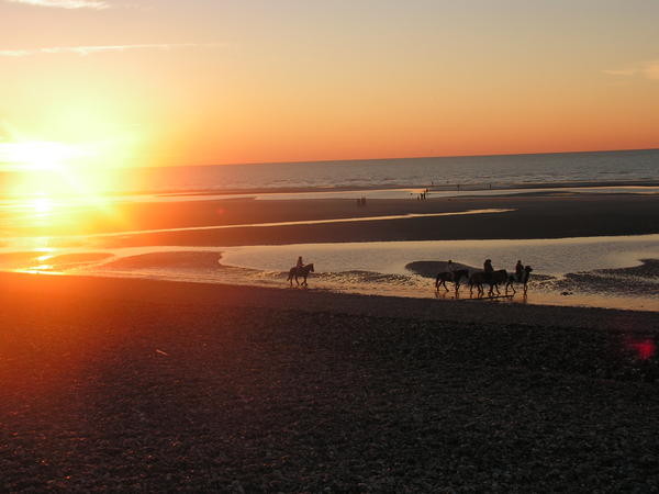 coucher de soleil sur la plage de Cayeux-sur-Mer