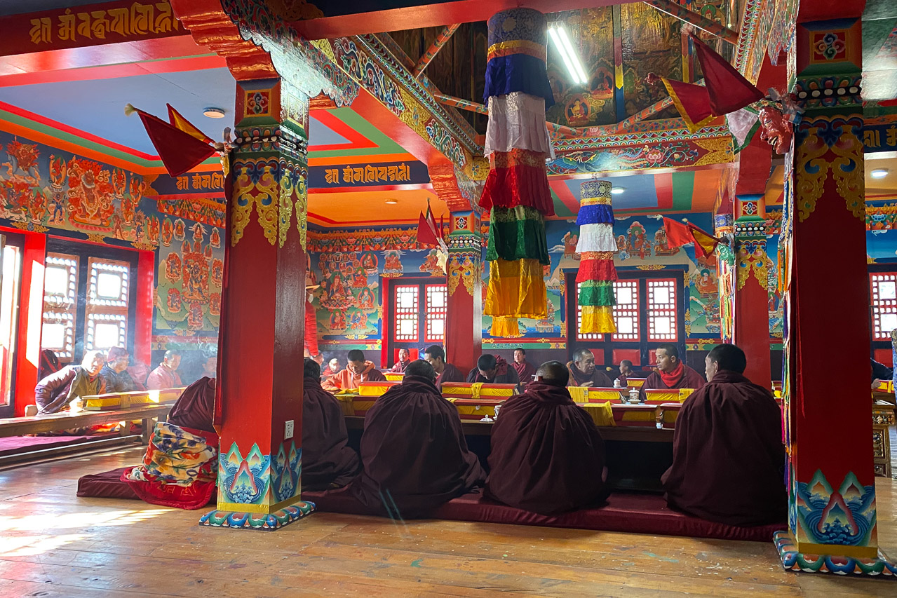 Buddhistische Gebetszeremonie im Kloster Khumjung