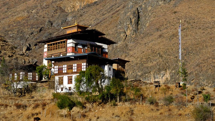 Traditionelle Bauweise in Bhutan