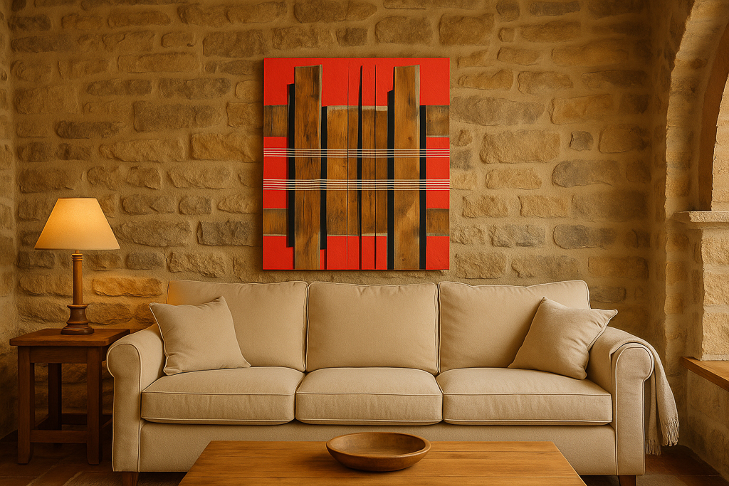 Pittura concettuale da materiali di recupero