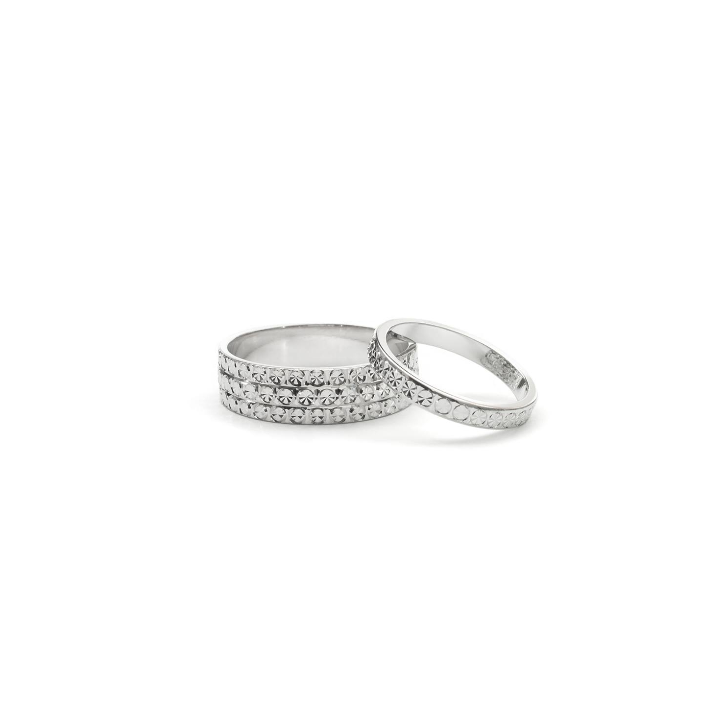 Alliances Diamond Cut en or blanc 14K