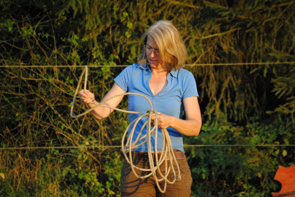 beim Lasso-Werfen mit Kabelsalat, Foto: privat 