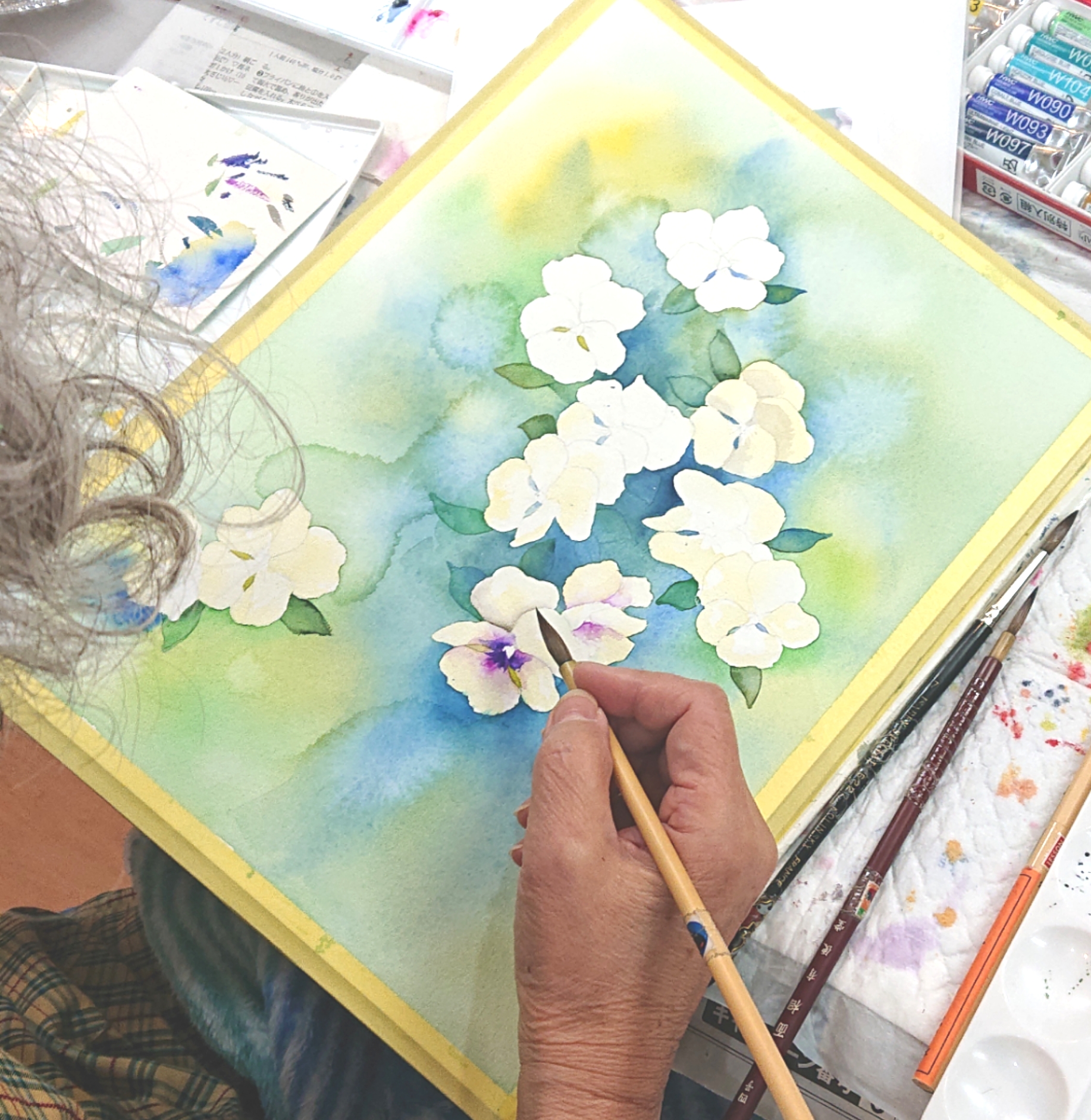絵画 グロリオサ 水彩画