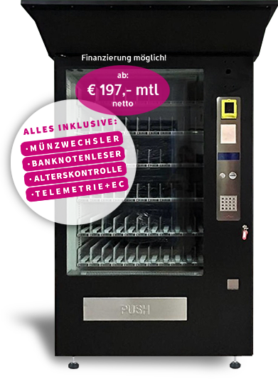 MAGMA OUTDOOR Snackautomat - inklusive Münzwechsler, Banknotenleser, Alterskontrolle, Telemetrie und kontaktloses Bezahlen