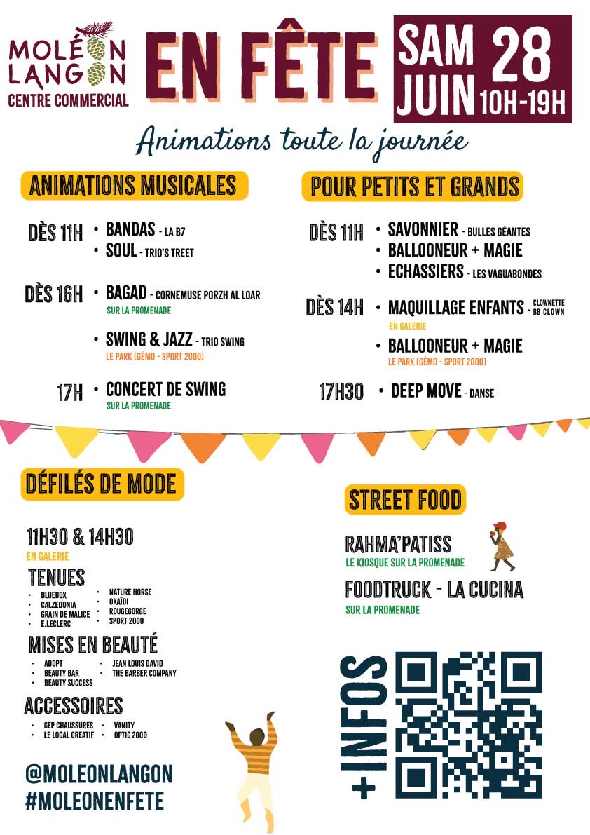 Programme des animations de la fête du Centre Commercial du 28 juin 2025 à Langon