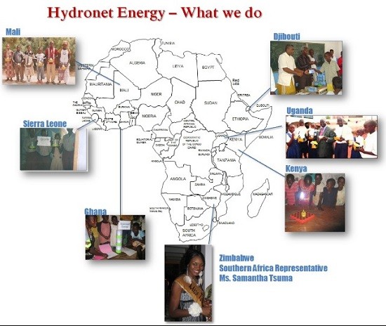Hydronetが行っている活動を地域ごとに示したマップ