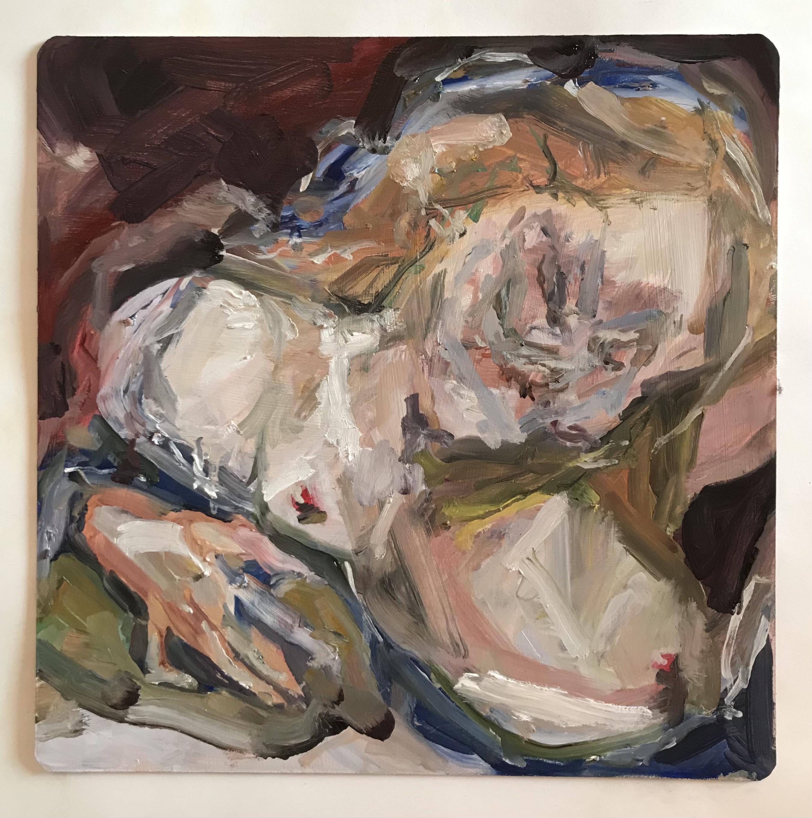 Untitled, oil on panel cm 38,4x38,4, 2022