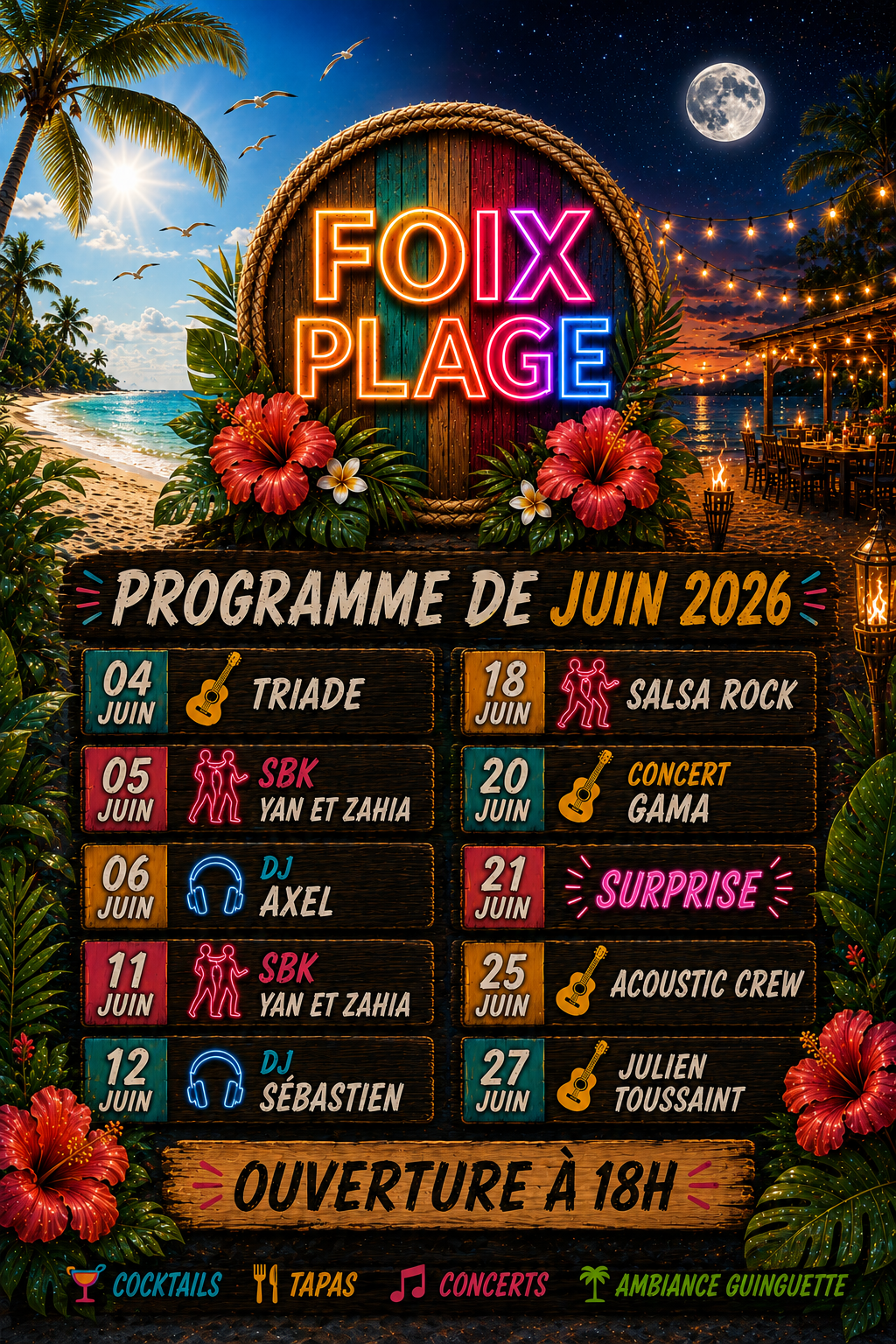 Le Programme de juin. ( annulé en cas de pluie)