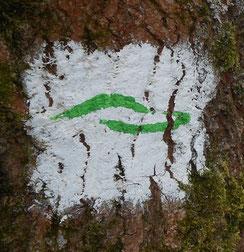 grünes Logo auf weißem Grund, Zweiburgentour