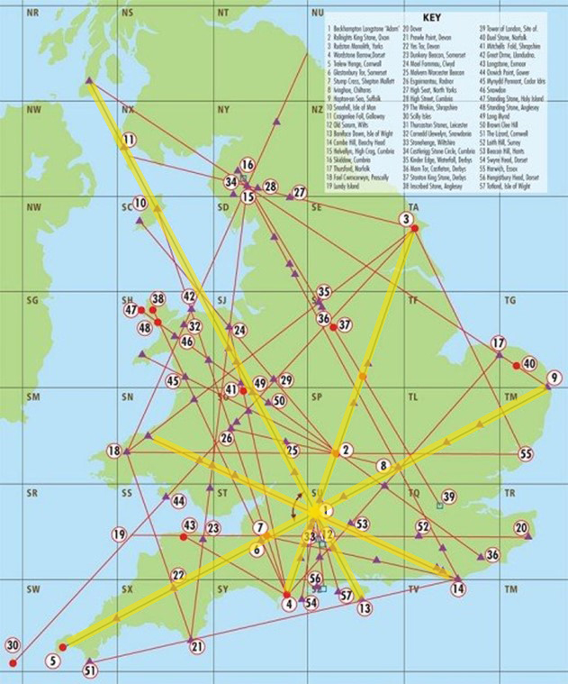 Linien europa ley karte UK Ley