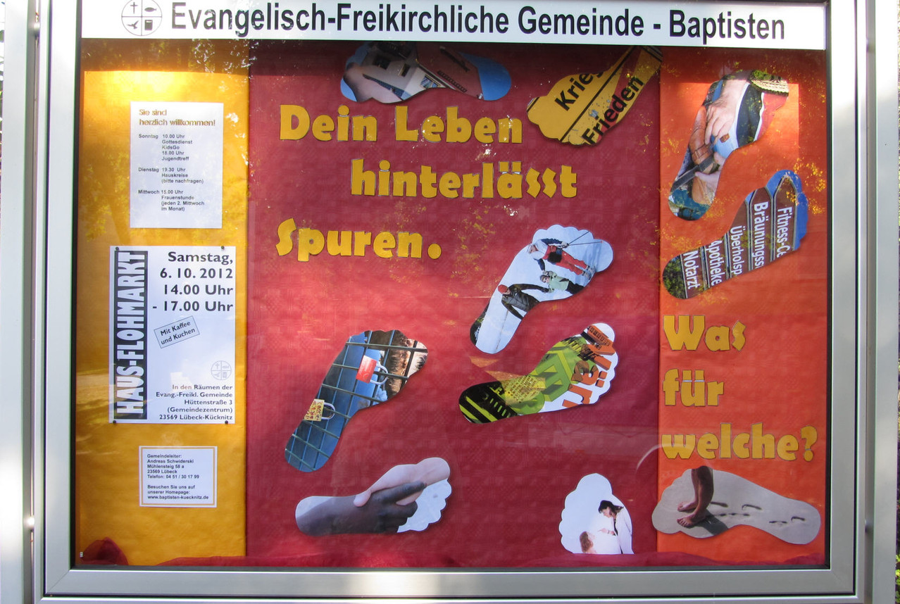 Dein Leben hinterlässt Spuren Schaukasten
