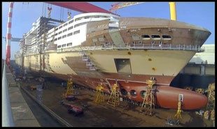 Saint-Nazaire. Construction du plus grand paquebot de croisière Européen.