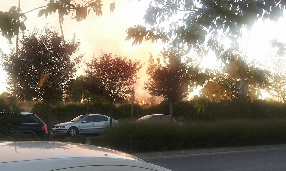 Incendio en el parque de Valdebernardo. 10 de octubre de 2013. Imagen de @kiske73