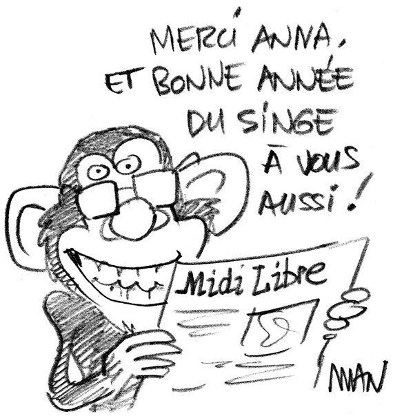 Message d'amitié du dessinateur MAN du journal MIDI LIBRE